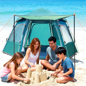 Quick-opening Tent 4-6 Person Medium-sized Outdoor Portable Tent Suitable For Family Camping Outdoor Activities Camping Tent Pop-up Tent (Option: Dark green)