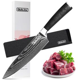 Qulajoy 8-Inch Chef Knife, Ultra Sharp Japanese Damascus VG-10 Blade With Ergonomic G10 Handle And Sheath. (Option: Chef knife)