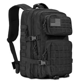 XG-MB45 - Men's Molle Military Tactical Backpack 45 Liter for Hiking, Trekking, Camping. Waterproof, Durable. (Color: Black)
