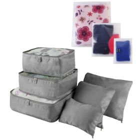 9Pcs Per Set Clothes Storage Bags Water-Resistant Travel Luggage Organizer Clothing Packing Cubes For Blouse Hosiery Stocking Underwear (Option: Grey)