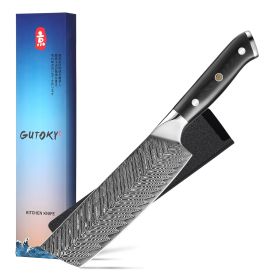 7 Inch Nakiri Knife, Damascus Steel With Feather Pattern Blade, Full Tang G10 Handle, Japanese Vegetable Knife. (Option: Nakiri Knife)