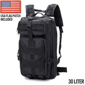 XG-MB30 - Small Tactical Backpack Survival Assault Bag 30-Liter Molle Daypack for Hiking, Camping. Waterproof. (Color: Black)