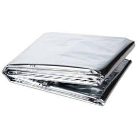 Windproof Emergency Blanket; Outdoor Survival; Military Rescue; Waterproof Foil Thermal Blanket For Camping, Hiking. (Color: Silvery)