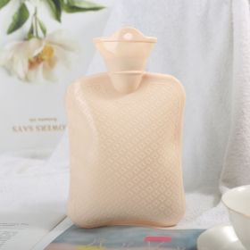 1pc 34-oz. Thick Warm Water Bag; Wear-resistant And Environmentally Friendly Materials; Hand Warmer For Winter. (Color: Beige Color)