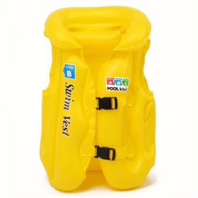 Swim Vest For Kids ; 4-12 Years Old Inflatable Swimming Floaties With Adjustable Safety Buckle & Dual Airbags. Safety. (Color: Yellow, size: S (10KG-20KG))