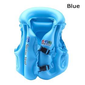 1pc Inflatable Floating Life Vest for Children; Safety Life Jacket For Kids.  Pool Swimming, Rivers, or Flood Survival. (Color: Blue)