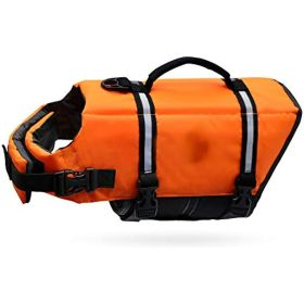 Ripstop Dog Life Vest; Reflective & Adjustable Life Jacket for Dogs with Rescue Handle for Swimming & Boating. (colour: yellow, size: XXS)