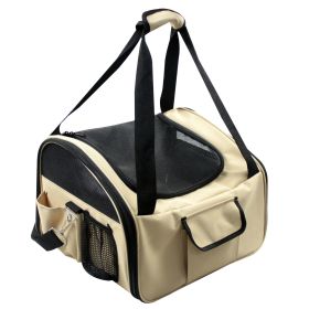 Pet Car-Seat Carrier, 16.2x13.4x12, Travel Safety, Ultra-Lock, Folds to 3", PVC frame, Carry Handle, Sunroof or Zip. (SKU: 2CSKH)