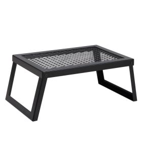 Folding Campfire Grilling Rack for Outdoor Open Flame Cooking.  Heavy Duty for Camping and Outdoor Activities. (Color: As pic show, size: 18")