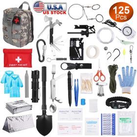 125 In 1 Survival Kit, Professional Survival Equipment, Equipment, Tools, First Aid Supplies, For SOS Emergency Tactical Hiking, Hunting, Disaster (Option: 125in1survival kit)