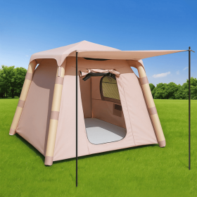 4-post Camping Tent 3-4 People. Easy To Set Up Inflatable Tent, Luxury Camping. Waterproof, Well-Ventilated. (Option: 1pc)