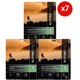 AlpineAire Emergency Food Bundle, 3-Day Kit. Vegetarian.  Mexican-style Veggies, Tuscan Pasta, Mac and Cheese. (Option: 1 Week)